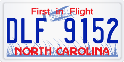 NC license plate DLF9152