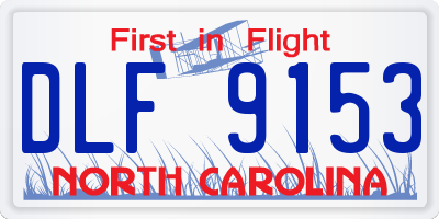 NC license plate DLF9153