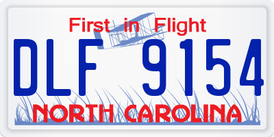 NC license plate DLF9154