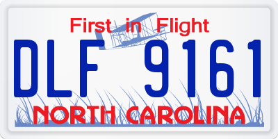 NC license plate DLF9161