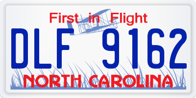 NC license plate DLF9162