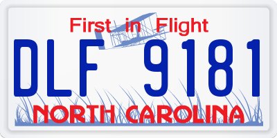 NC license plate DLF9181