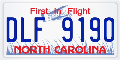 NC license plate DLF9190