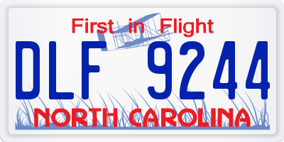 NC license plate DLF9244