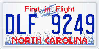 NC license plate DLF9249