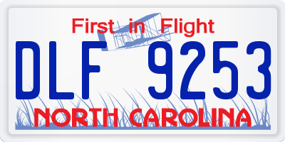 NC license plate DLF9253