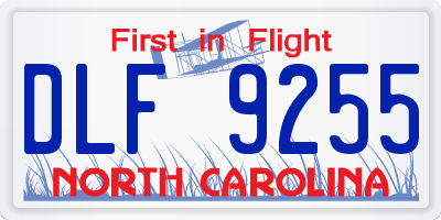 NC license plate DLF9255