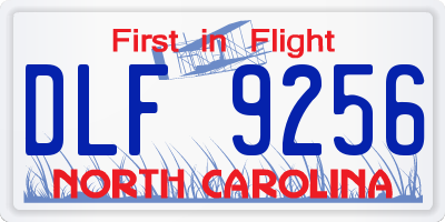 NC license plate DLF9256