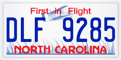 NC license plate DLF9285