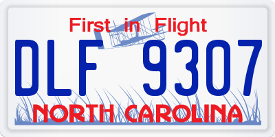 NC license plate DLF9307