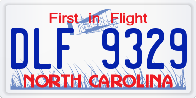 NC license plate DLF9329
