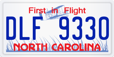 NC license plate DLF9330