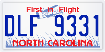NC license plate DLF9331