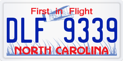 NC license plate DLF9339