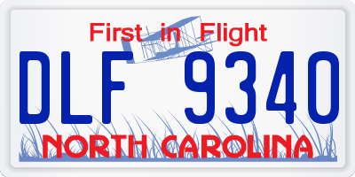 NC license plate DLF9340