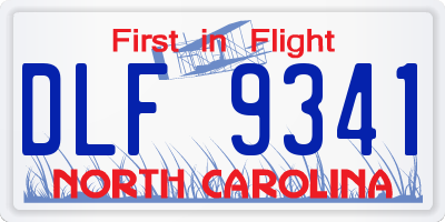 NC license plate DLF9341