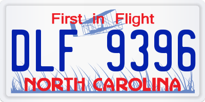 NC license plate DLF9396