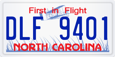 NC license plate DLF9401