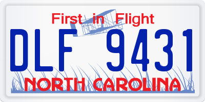 NC license plate DLF9431