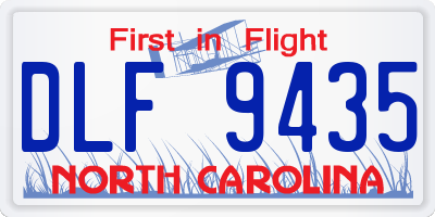 NC license plate DLF9435