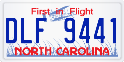 NC license plate DLF9441
