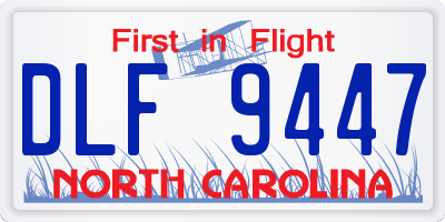 NC license plate DLF9447