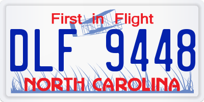 NC license plate DLF9448