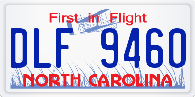NC license plate DLF9460