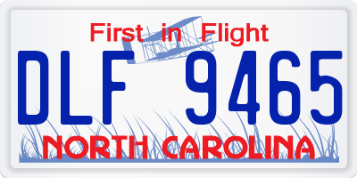NC license plate DLF9465