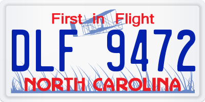 NC license plate DLF9472