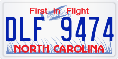 NC license plate DLF9474