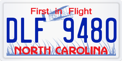 NC license plate DLF9480