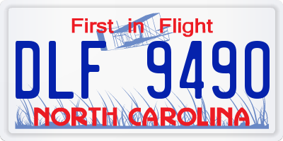NC license plate DLF9490