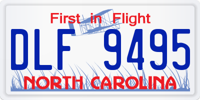 NC license plate DLF9495