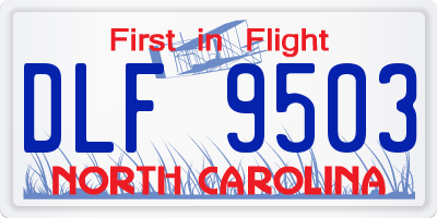 NC license plate DLF9503