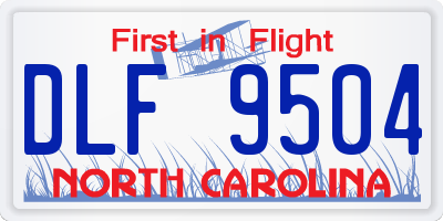 NC license plate DLF9504