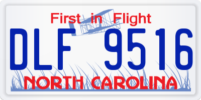 NC license plate DLF9516