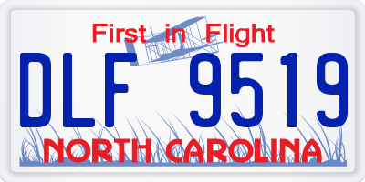 NC license plate DLF9519