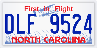 NC license plate DLF9524