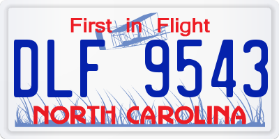 NC license plate DLF9543