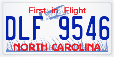 NC license plate DLF9546