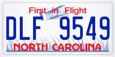 NC license plate DLF9549