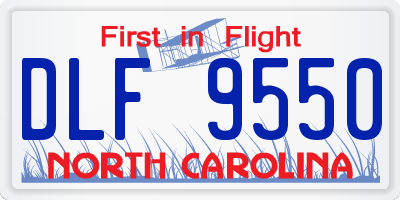 NC license plate DLF9550