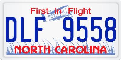 NC license plate DLF9558