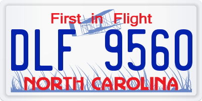 NC license plate DLF9560