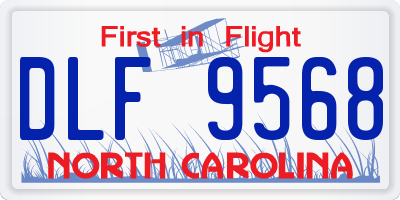 NC license plate DLF9568