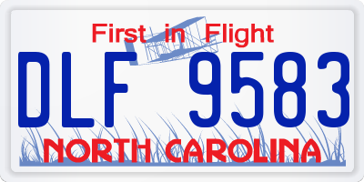 NC license plate DLF9583
