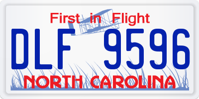 NC license plate DLF9596