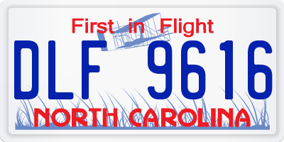 NC license plate DLF9616