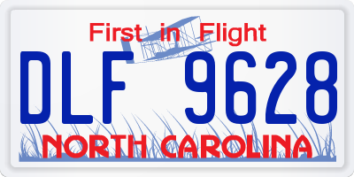 NC license plate DLF9628